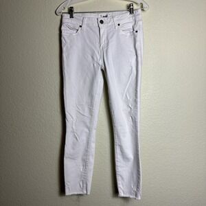 Paige Women's Jeans White Size 27 Verdugo Crop Distressed‎ Stretch